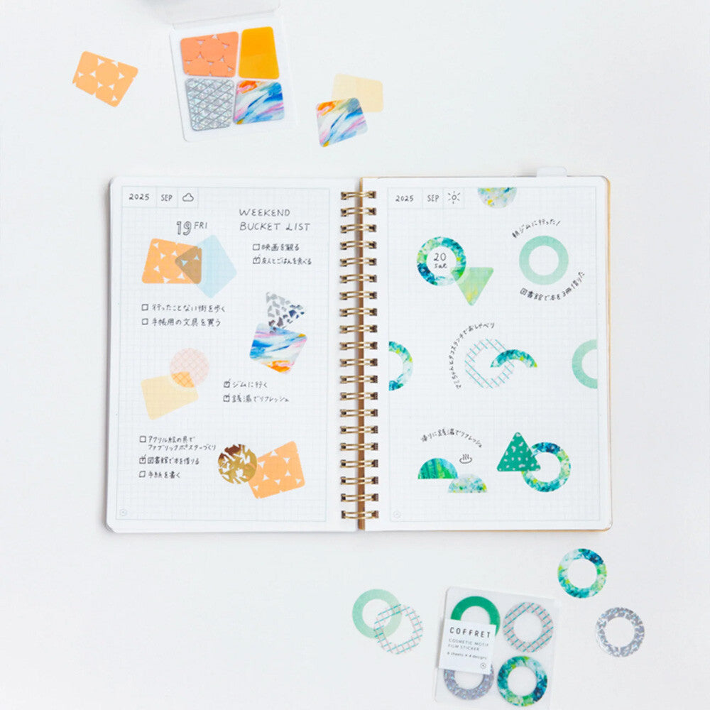 Kingjim Coffret Film Stickers - Round Peacock Green