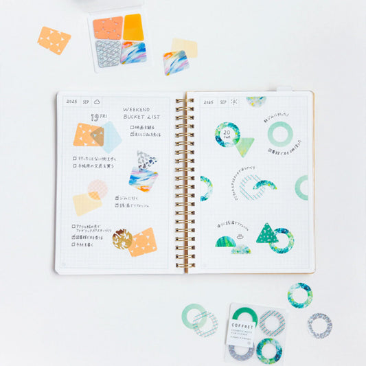 Kingjim Coffret Film Stickers - Round Peacock Green