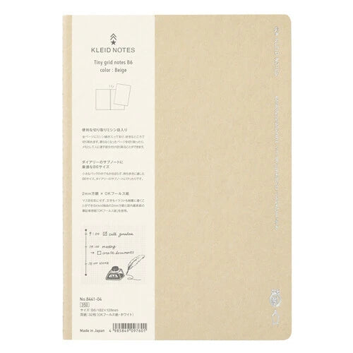 Kleid Tiny Grid Notebook - B6 - Beige