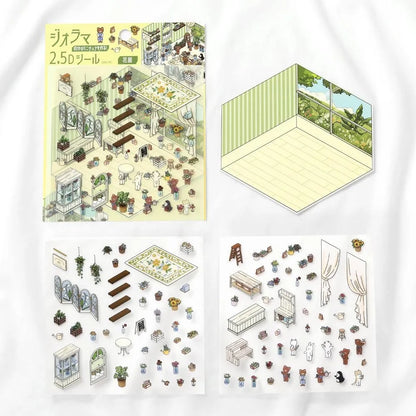 BGM Diorama 2.5D Stickers - Flower Shop