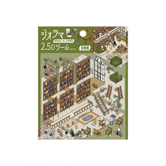 BGM Diorama 2.5D Stickers - Library