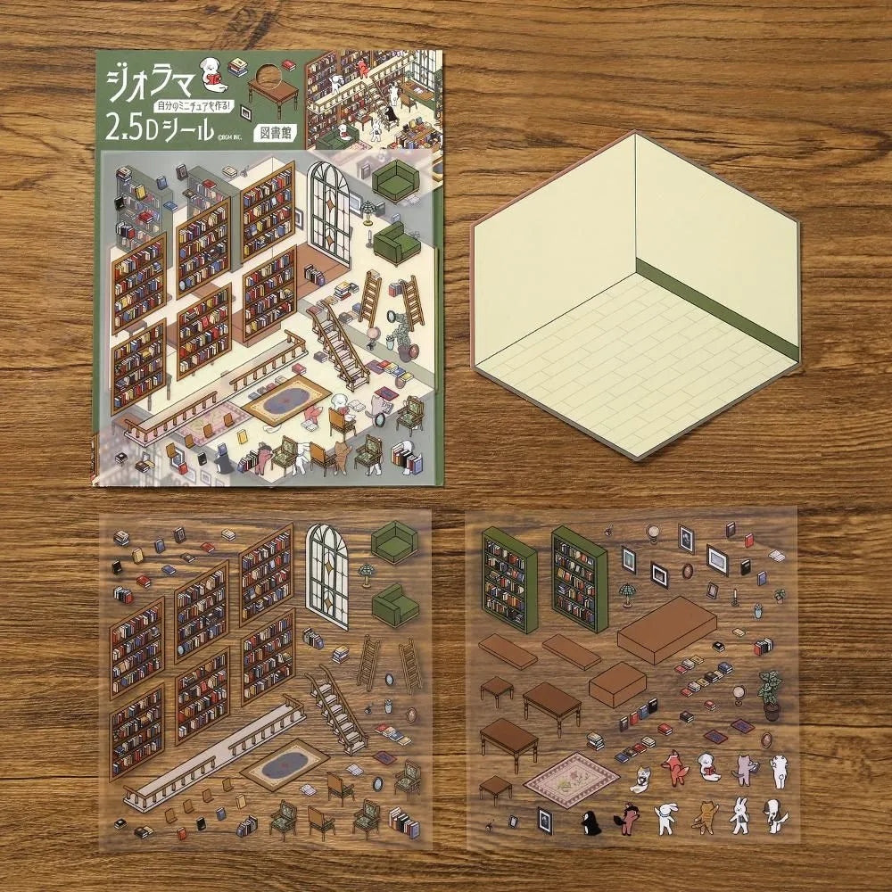 BGM Diorama 2.5D Stickers - Library