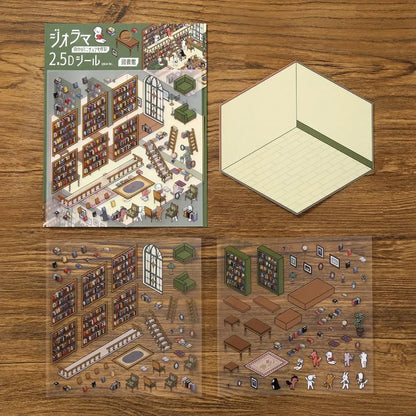 BGM Diorama 2.5D Stickers - Library