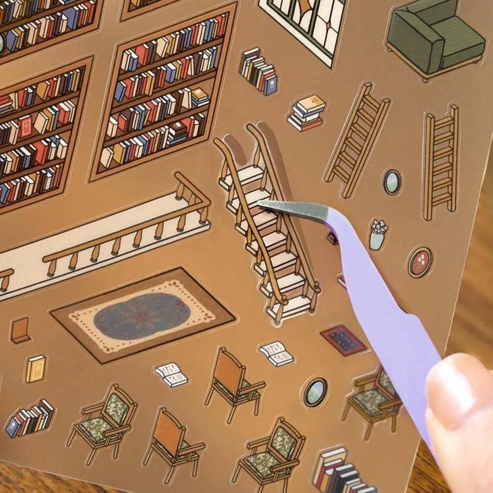 BGM Diorama 2.5D Stickers - Library