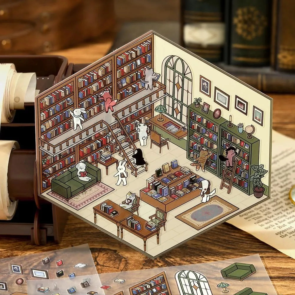 BGM Diorama 2.5D Stickers - Library