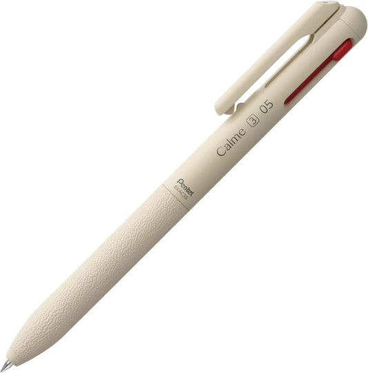 Pentel Calme Ballpoint Pen 0.5mm 3-Colour Multipen - Beige