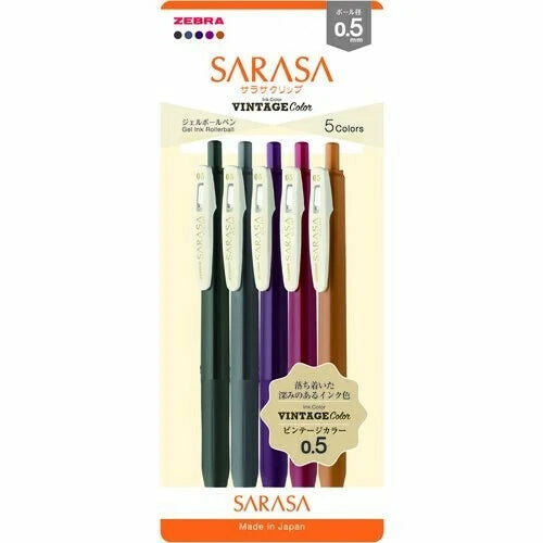 Zebra Sarasa Gel Pens Vintage Color - Set 2
